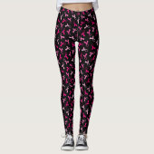  lintpatroon met multiroze borstkanker leggings (Voorkant)