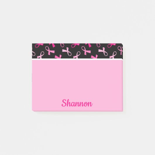 lintpatroon met multiroze borstkanker post-it® notes (Voorkant)