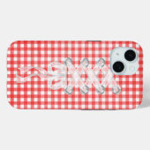 Lintriband op een Gingham korset Case-Mate iPhone Case (Achterkant (horizontaal))