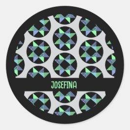 Lintster Patchwork Block Ronde Sticker