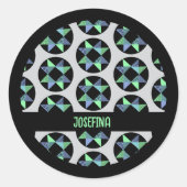 Lintster Patchwork Block Ronde Sticker (Voorkant)