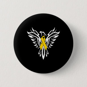 Lintterend Bewustzijn Gouden Lint Phoenix  Ronde Button 5,7 Cm