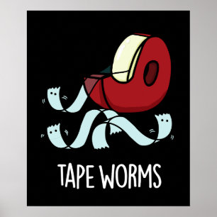 Lintwormen Grappige Plakband Puns Donkere Achtergr Poster