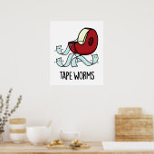 Lintwormen Grappige Plakband Woordspelingen Poster (Keuken)