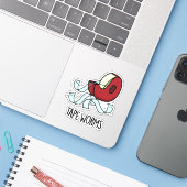 Lintwormen Grappige Plakband Woordspelingen Sticker (Laptop met iPhone)