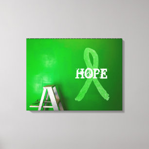 Lintwormziekte bewustzijnslint HOPE Muur Canvas Ku Afdruk