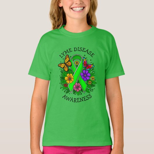 Lintwormziekte Bewustzijnslint T-shirt (Voorkant)