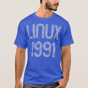 Linu 1991 voor Vrije Software Geeks Distessed T-shirt