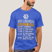 Linu Engineer Uurly Rate Uni Geek Cloud T-shirt (Voorkant)