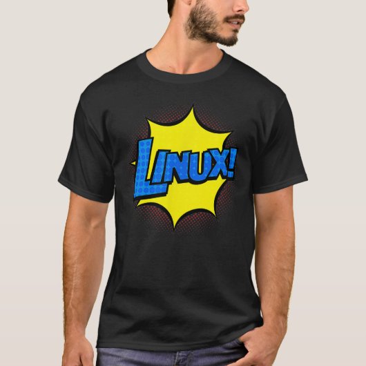 Linu IT Systems Engineer Nerd Geek Retro Comic T-shirt (Voorkant)