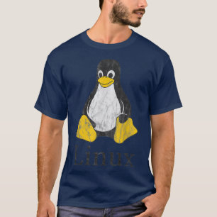 Linu Mascot Tu the Penguin  Nerd Geek T-shirt