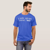 Linu Sudo AptGet Beer Funny Linu Humor T-shirt (Voorkant volledig)