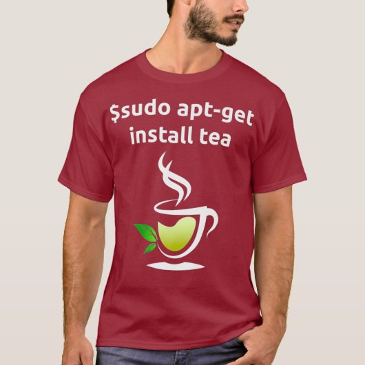 Linu Sudo AptGet Install Tea Uni Computer Cadeft T-shirt (Voorkant)
