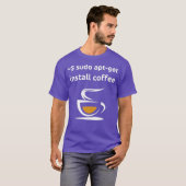 Linu Sudo AptGet installeert koffie Sysadmin Geeks T-shirt (Voorkant volledig)