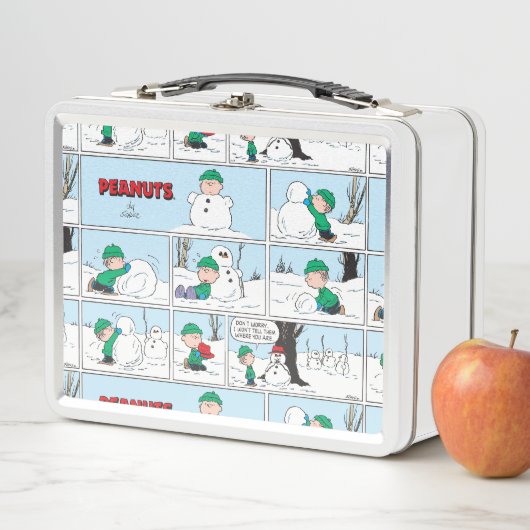 Linus bouwt een sneeuwpop (In situ)