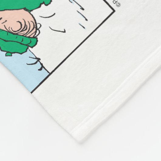 Linus bouwt een sneeuwpop fleece deken (Hoek)