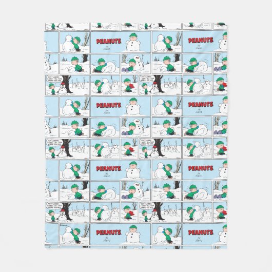 Linus bouwt een sneeuwpop fleece deken (Voorkant)