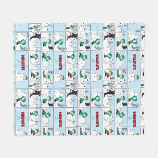 Linus bouwt een sneeuwpop fleece deken (Voorkant (Horizontaal))