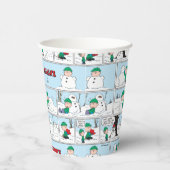 Linus bouwt een sneeuwpop papieren bekers (Rechts)