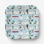 Linus bouwt een sneeuwpop papieren bordje (Voorkant)