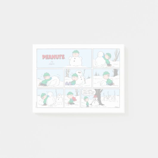 Linus bouwt een sneeuwpop post-it® notes (Voorkant)