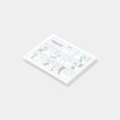 Linus bouwt een sneeuwpop post-it® notes (Schuin)