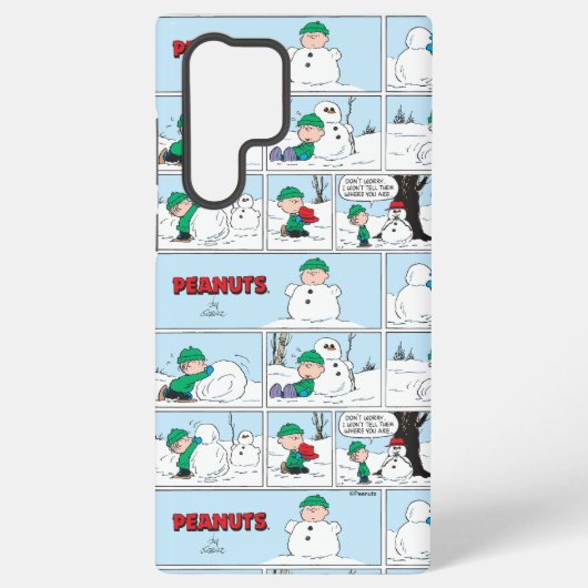 Linus bouwt een sneeuwpop samsung galaxy hoesje (Achterkant)