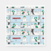 Linus bouwt een sneeuwpop servet (Voorkant)