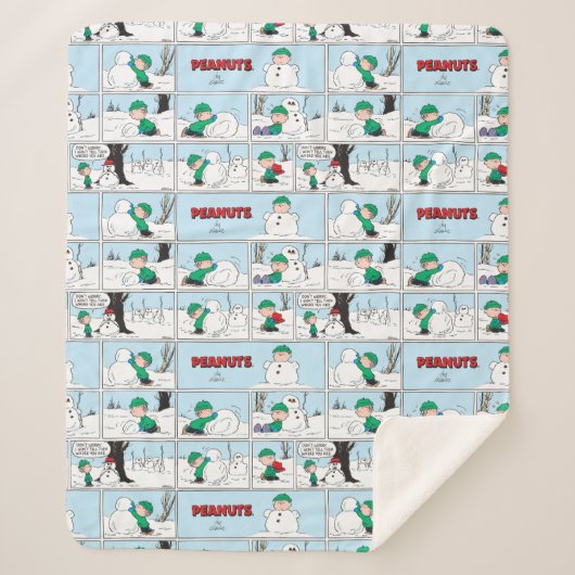 Linus bouwt een sneeuwpop sherpa deken (Voorkant)