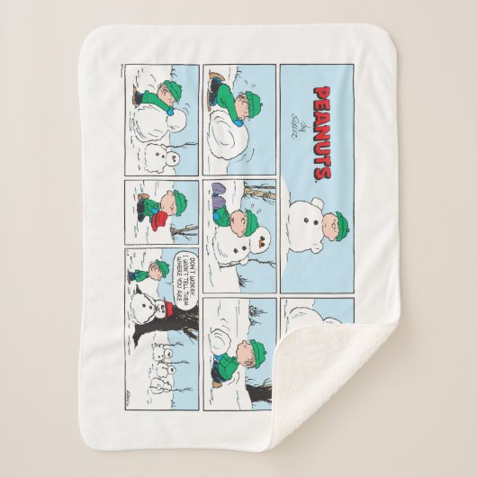 Linus bouwt een sneeuwpop sherpa deken (Voorkant)