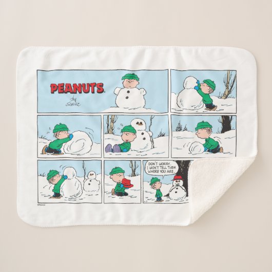 Linus bouwt een sneeuwpop sherpa deken (Voorkant (horizontaal))