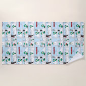 Linus bouwt een sneeuwpop strandlaken (Voorkant)