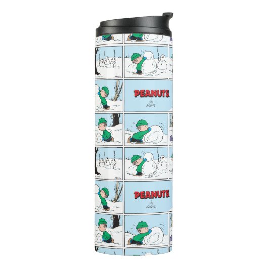 Linus bouwt een sneeuwpop thermosbeker (Gedraaid links)