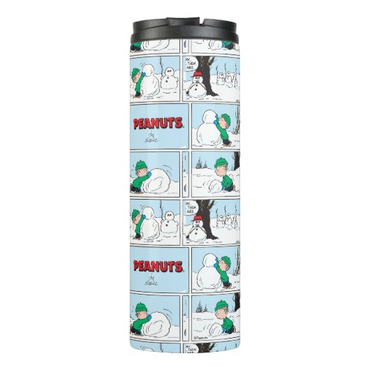 Linus bouwt een sneeuwpop thermosbeker (Achterkant)