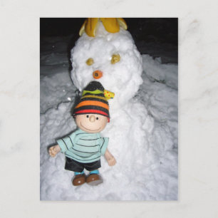 linus en sneeuw briefkaart