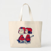 Linus & Lucy Ice Hockey-spelers Grote Tote Bag (Voorkant)
