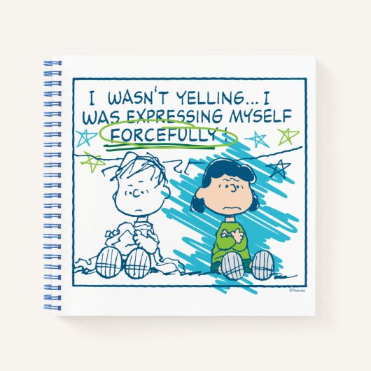 Linus & Lucy "Ik was niet aan het schreeuwen..." Notitieboek (Voorkant)