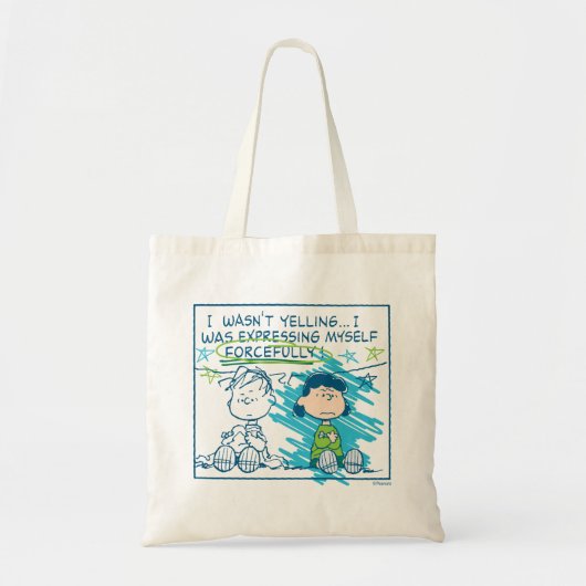 Linus & Lucy "Ik was niet aan het schreeuwen..." Tote Bag (Voorkant)