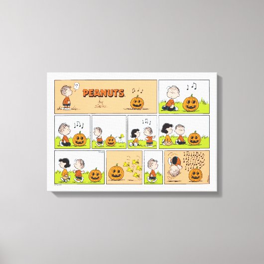 Linus & Lucy | Zingende Jack-O-Lantern Canvas Afdruk (Voorkant)
