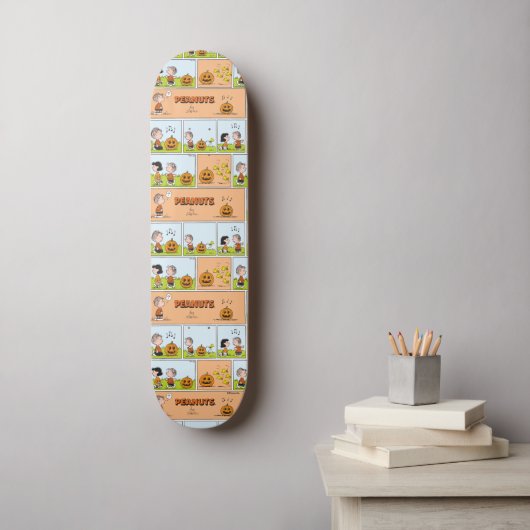 Linus & Lucy | Zingende Jack-O-Lantern Persoonlijk Skateboard (Muurkunst)