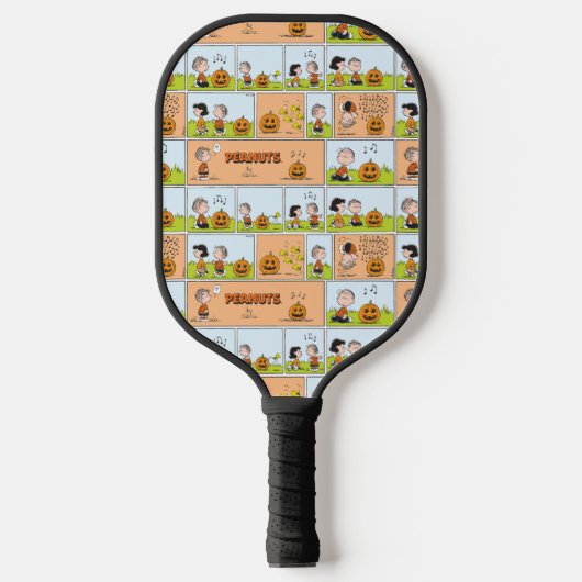 Linus & Lucy | Zingende Jack-O-Lantern Pickleball Paddle (Voorkant)