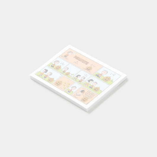 Linus & Lucy | Zingende Jack-O-Lantern Post-it® Notes (Schuin)