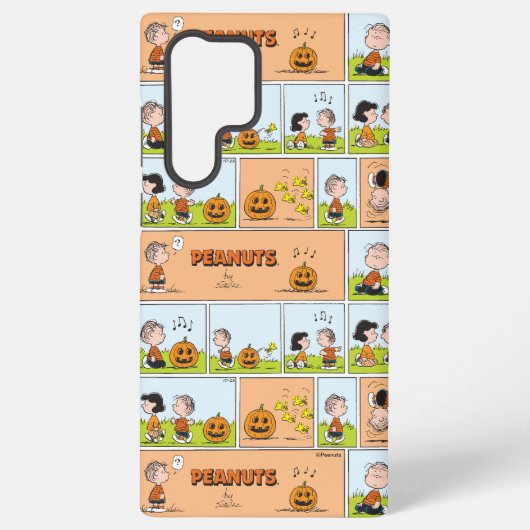 Linus & Lucy | Zingende Jack-O-Lantern Samsung Galaxy Hoesje (Achterkant)