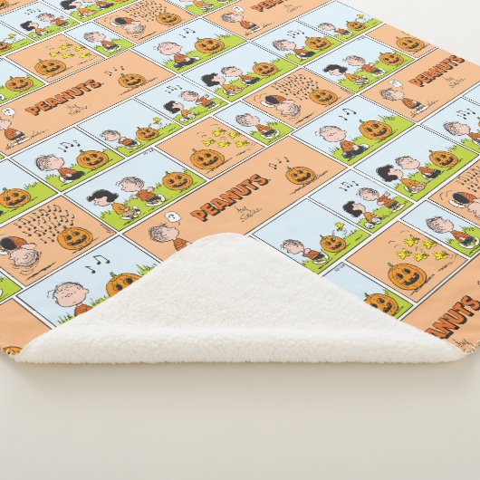 Linus & Lucy | Zingende Jack-O-Lantern Sherpa Deken (3/4)