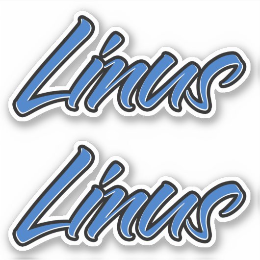Linus Name blue Aufkleber Sticker Stickerset (Voorkant)