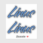 Linus Name blue Aufkleber Sticker Stickerset (Vel)