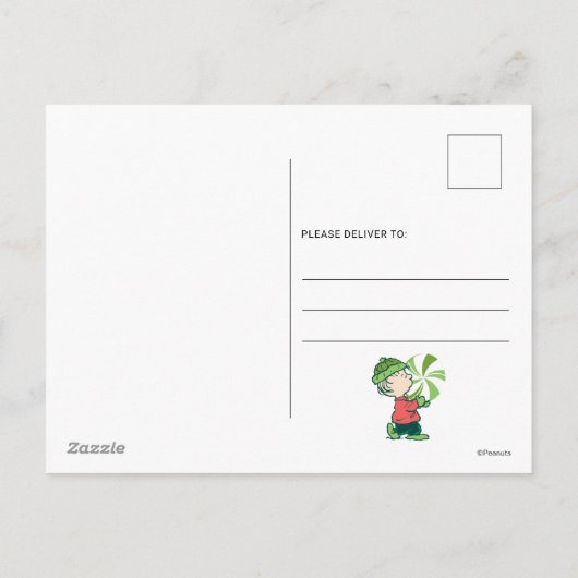 Linus Pepermunt Snoepgoed Feestdagenkaart (Achterkant)