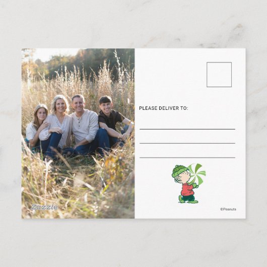 Linus Pepermunt Snoepgoed Feestdagenkaart (Achterkant)