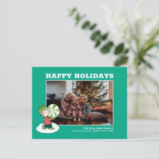 Linus Pepermunt Snoepje Feestdagenkaart (Staand voorkant)