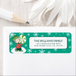 Linus Peppermint-Snoep Etiket<br><div class="desc">Charles Schulz's Peanuts Christmas-design leggen de essentie van kinderonschuld en de hartverwarmende sfeer van het vakantieseizoen vast.</div>